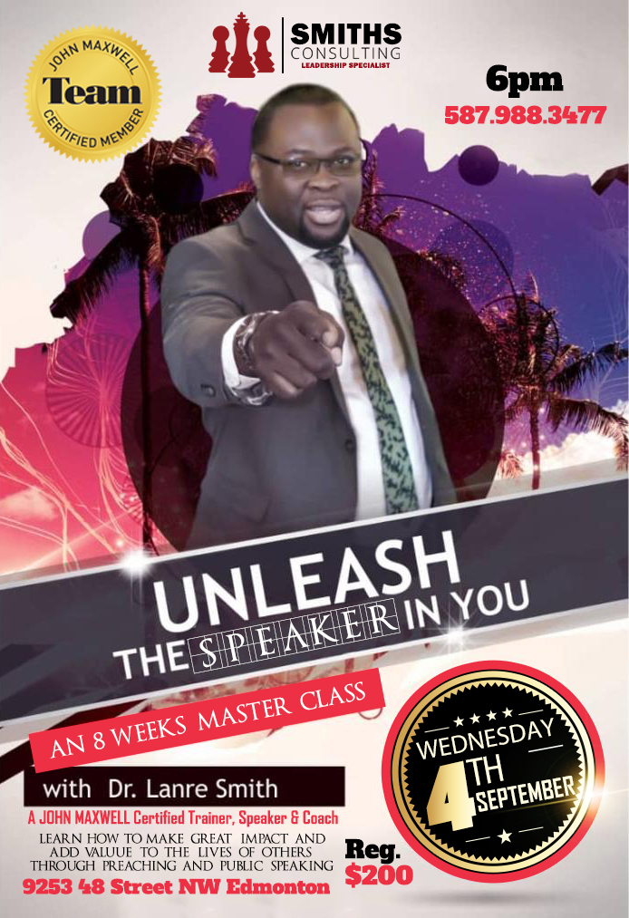 Unleash The Speaker in You Flyer address